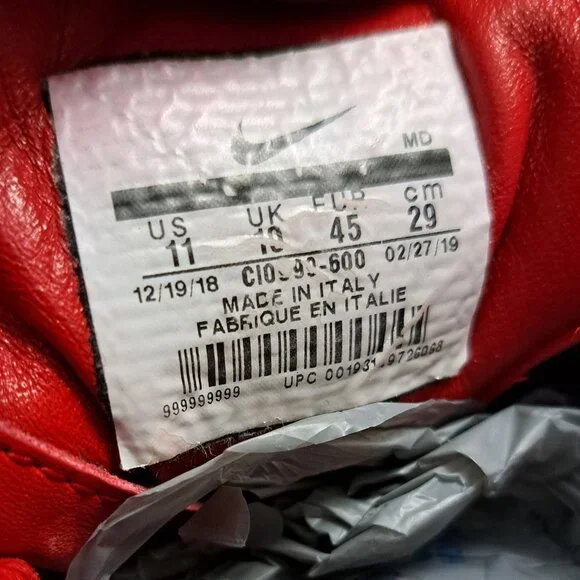 Size 11 Nike Air Max 95 Lux x Supreme Gym Red Men's Shoe Sneaker Italy